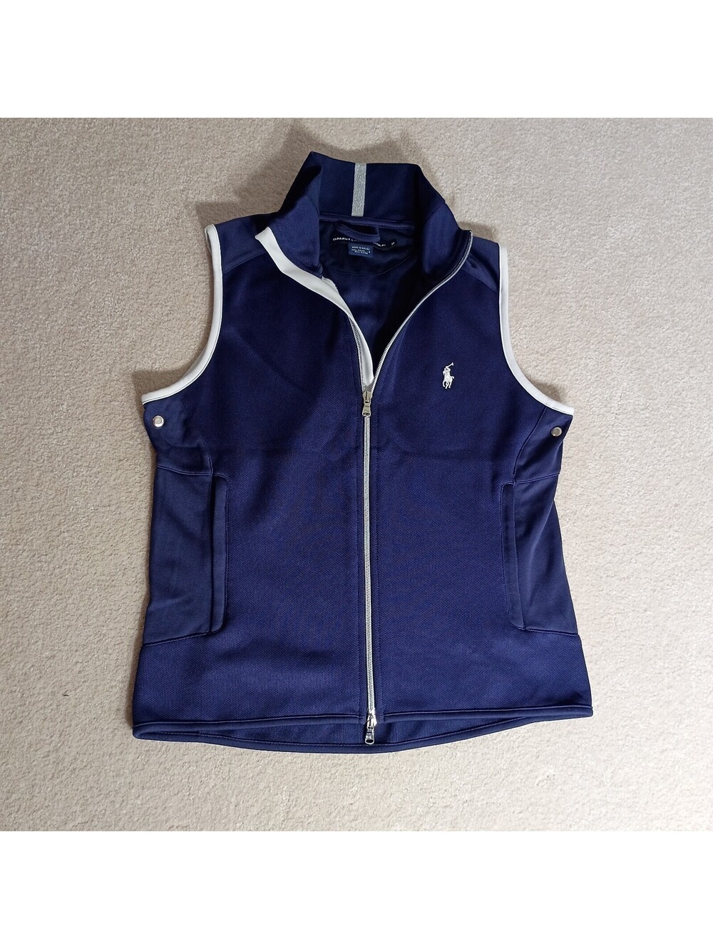 Ralph Lauren Golf Sport Sweater Vest Womens M Blue Collar Golf Tennis
